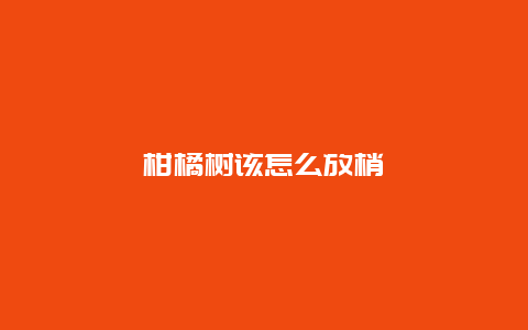 柑橘树该怎么放梢