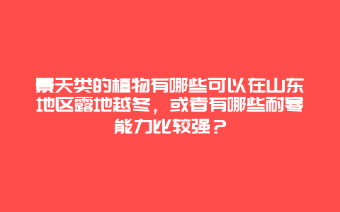 景天类的植物有哪些可以在山东地区露地越冬，或者有哪些耐寒能力比较强？