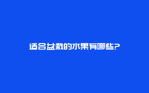 适合盆栽的水果有哪些?