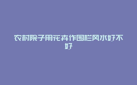 农村院子用花卉作围栏风水好不好