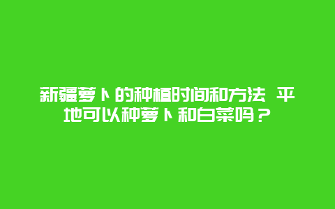 新疆萝卜的种植时间和方法 平地可以种萝卜和白菜吗？