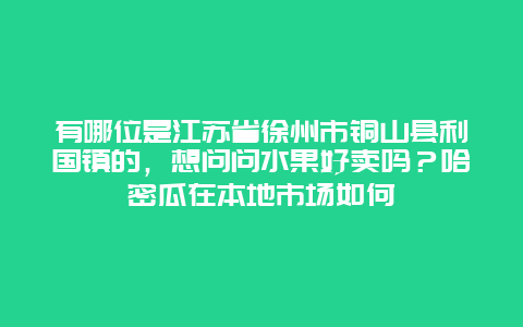 有哪位是江苏省徐州市铜山县利国镇的，想问问水果好卖吗？哈密瓜在本地市场如何