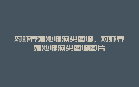 对虾养殖池塘藻类图谱，对虾养殖池塘藻类图谱图片