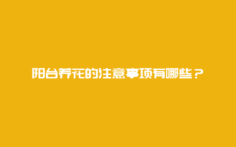 阳台养花的注意事项有哪些？