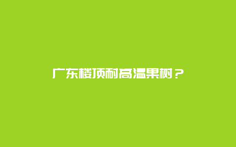 广东楼顶耐高温果树？