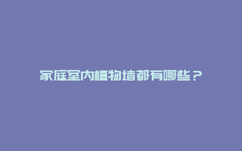 家庭室内植物墙都有哪些？