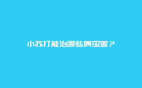 小苏打能治哪些病虫害？