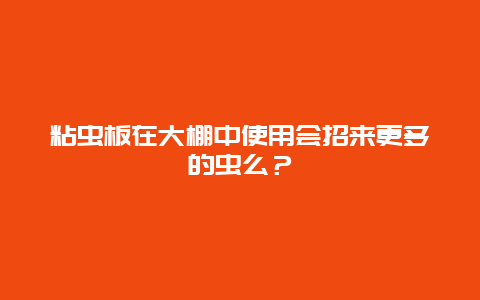 粘虫板在大棚中使用会招来更多的虫么？