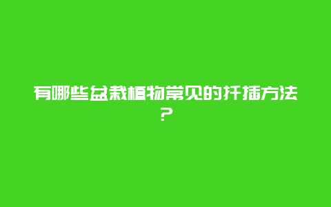 有哪些盆栽植物常见的扦插方法？