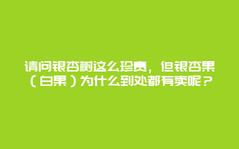 请问银杏树这么珍贵，但银杏果（白果）为什么到处都有卖呢？