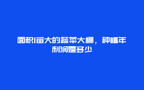 面积1亩大的蔬菜大棚，种植年利润是多少