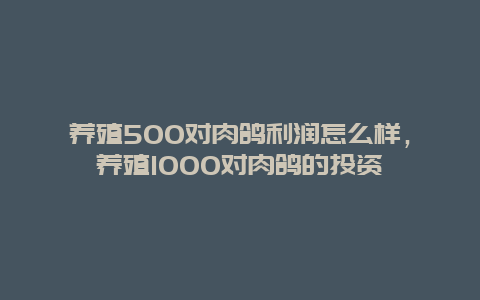 养殖500对肉鸽利润怎么样，养殖1000对肉鸽的投资