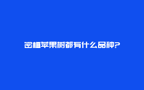 密植苹果树都有什么品种?