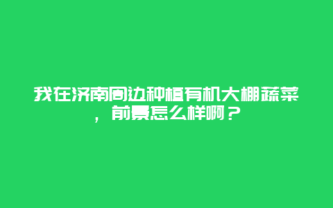 我在济南周边种植有机大棚蔬菜，前景怎么样啊？