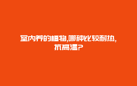 室内养的植物,哪种比较耐热,抗高温?