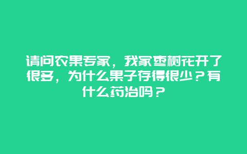 请问农果专家，我家枣树花开了很多，为什么果子存得很少？有什么药治吗？