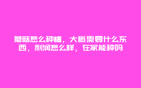 蘑菇怎么种植，大概需要什么东西，利润怎么样，在家能种吗