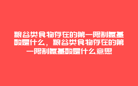 粮谷类食物存在的第一限制氨基酸是什么，粮谷类食物存在的第一限制氨基酸是什么意思