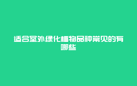 适合室外绿化植物品种常见的有哪些