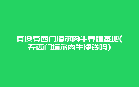 有没有西门塔尔肉牛养殖基地(养西门塔尔肉牛挣钱吗)