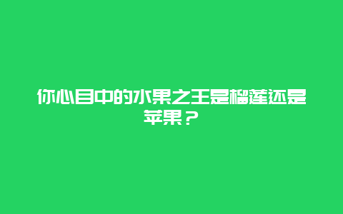 你心目中的水果之王是榴莲还是苹果？