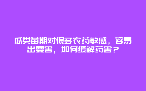 瓜类苗期对很多农药敏感，容易出要害，如何缓解药害？