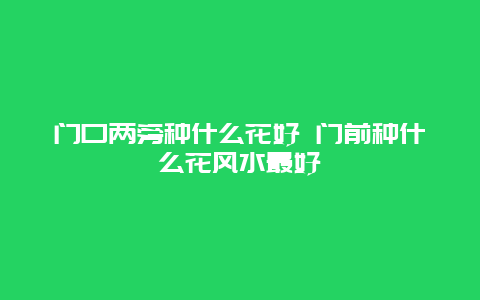 门口两旁种什么花好 门前种什么花风水最好