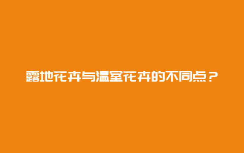 露地花卉与温室花卉的不同点？