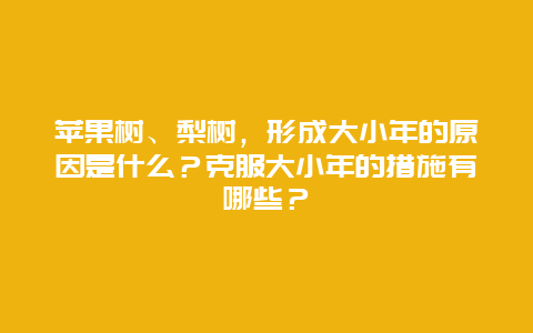 苹果树、梨树，形成大小年的原因是什么？克服大小年的措施有哪些？