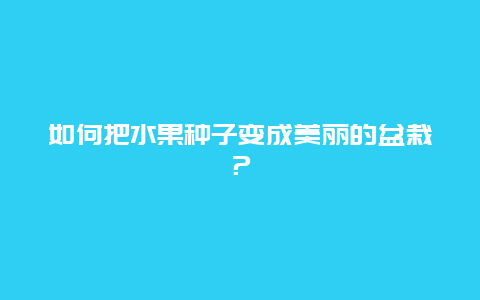 如何把水果种子变成美丽的盆栽？