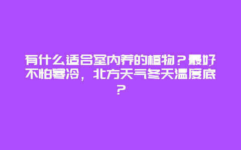 有什么适合室内养的植物？最好不怕寒冷，北方天气冬天温度底？