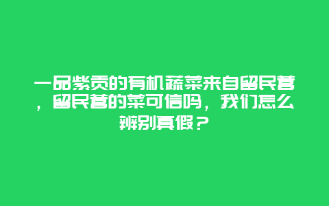 一品紫贡的有机蔬菜来自留民营，留民营的菜可信吗，我们怎么辨别真假？