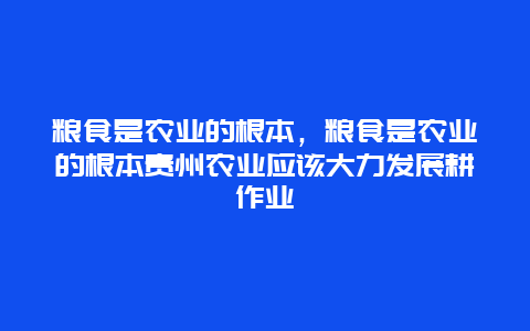 粮食是农业的根本，粮食是农业的根本贵州农业应该大力发展耕作业