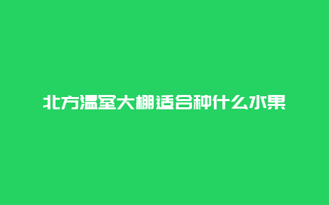 北方温室大棚适合种什么水果