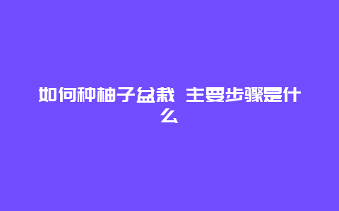 如何种柚子盆栽 主要步骤是什么