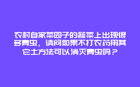 农村自家菜园子的蔬菜上出现很多青虫，请问如果不打农药用其它土方法可以消灭青虫吗？