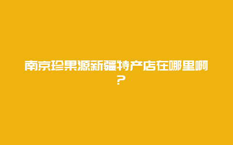 南京珍果源新疆特产店在哪里啊 ？