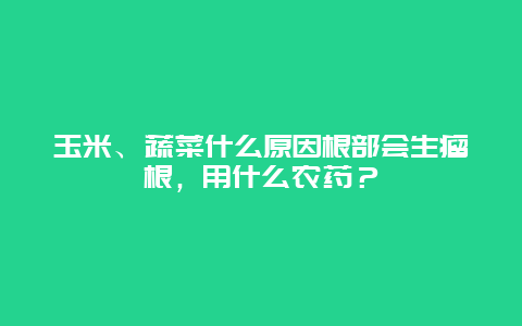 玉米、蔬菜什么原因根部会生瘤根，用什么农药？