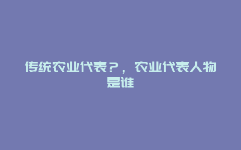 传统农业代表？，农业代表人物是谁