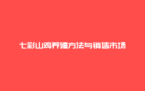 七彩山鸡养殖方法与销售市场