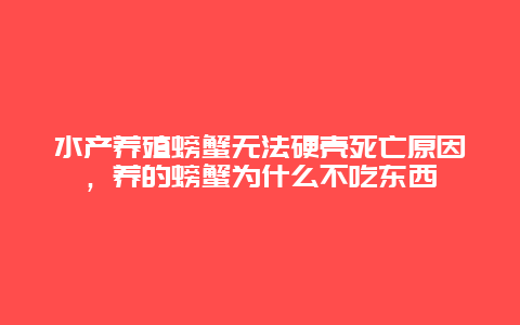 水产养殖螃蟹无法硬壳死亡原因，养的螃蟹为什么不吃东西