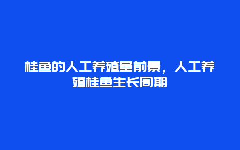 桂鱼的人工养殖量前景，人工养殖桂鱼生长周期