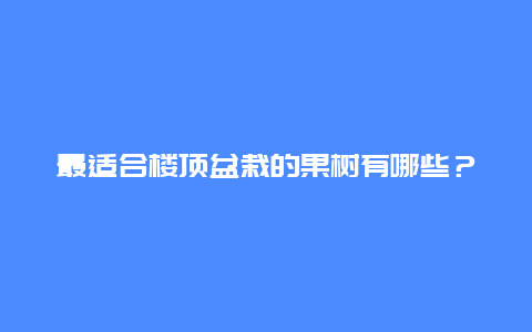 最适合楼顶盆栽的果树有哪些？