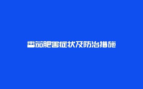 番茄肥害症状及防治措施