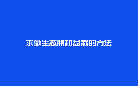 求做生态瓶和盆栽的方法