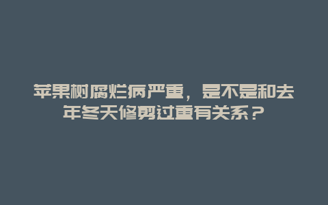 苹果树腐烂病严重，是不是和去年冬天修剪过重有关系？