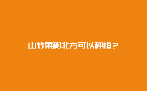 山竹果树北方可以种植？