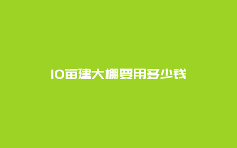 10亩建大棚要用多少钱