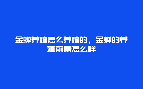 金蝉养殖怎么养殖的，金蝉的养殖前景怎么样