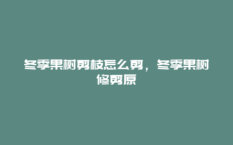 冬季果树剪枝怎么剪，冬季果树修剪原